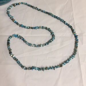 Blue Long Beaded Necklace- Like New